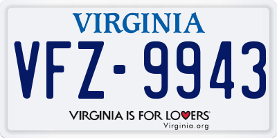 VA license plate VFZ9943