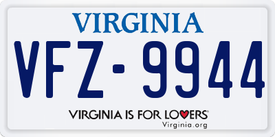 VA license plate VFZ9944