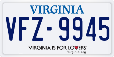 VA license plate VFZ9945