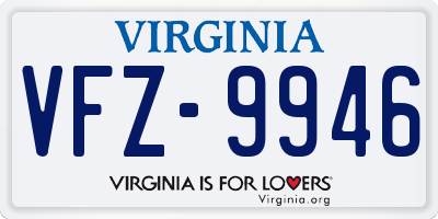 VA license plate VFZ9946