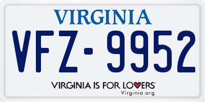 VA license plate VFZ9952