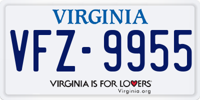 VA license plate VFZ9955