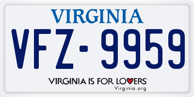 VA license plate VFZ9959