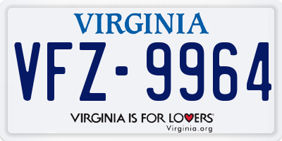 VA license plate VFZ9964