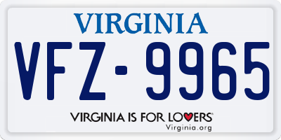 VA license plate VFZ9965