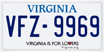 VA license plate VFZ9969
