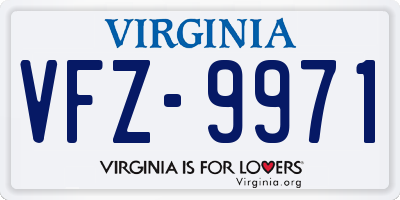 VA license plate VFZ9971