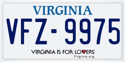 VA license plate VFZ9975