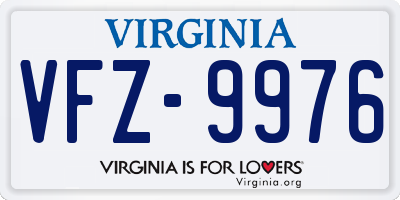 VA license plate VFZ9976
