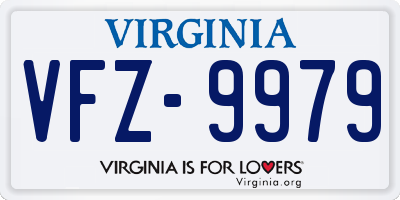 VA license plate VFZ9979