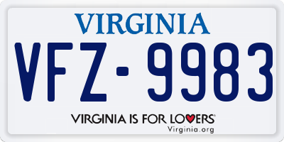 VA license plate VFZ9983