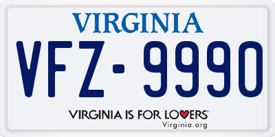 VA license plate VFZ9990