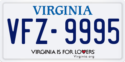 VA license plate VFZ9995