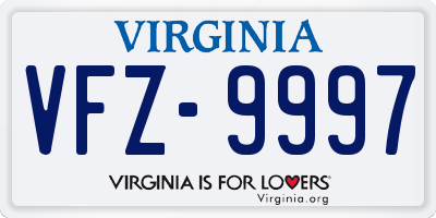 VA license plate VFZ9997
