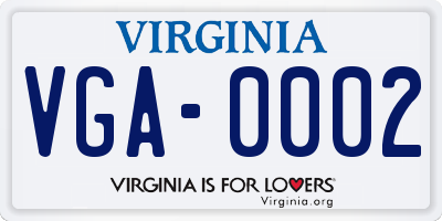 VA license plate VGA0002