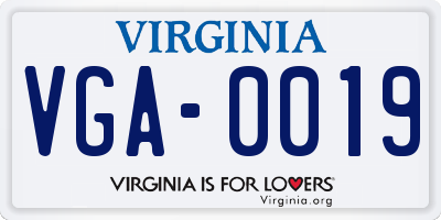 VA license plate VGA0019