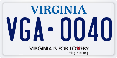 VA license plate VGA0040