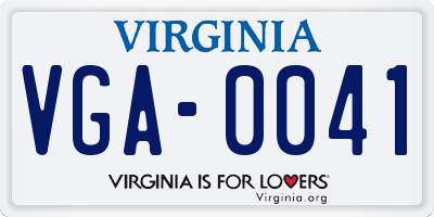 VA license plate VGA0041