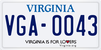VA license plate VGA0043