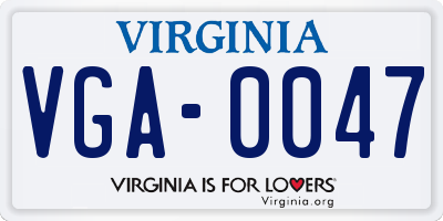 VA license plate VGA0047