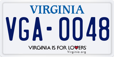 VA license plate VGA0048