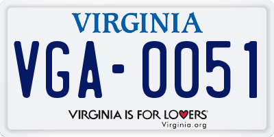 VA license plate VGA0051