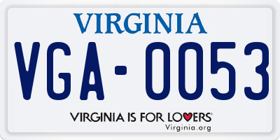 VA license plate VGA0053