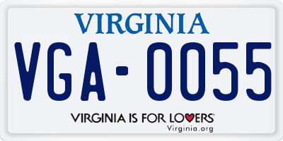 VA license plate VGA0055