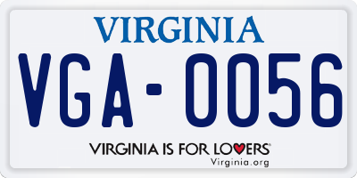 VA license plate VGA0056