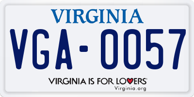 VA license plate VGA0057