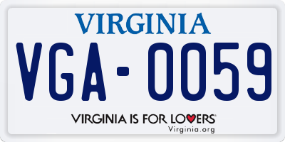 VA license plate VGA0059