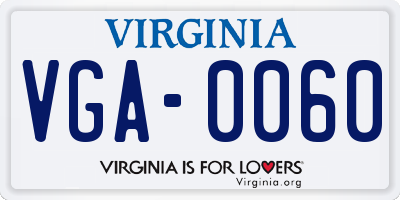 VA license plate VGA0060