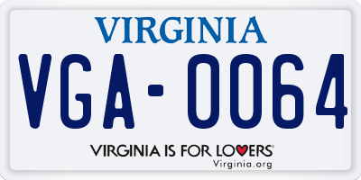 VA license plate VGA0064