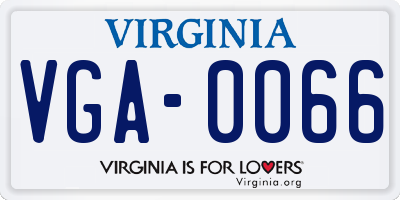 VA license plate VGA0066