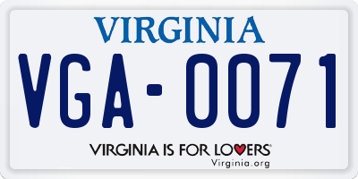 VA license plate VGA0071