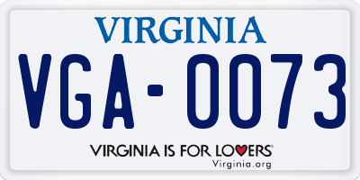 VA license plate VGA0073