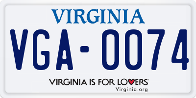 VA license plate VGA0074