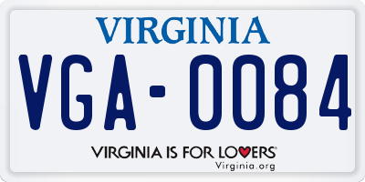 VA license plate VGA0084