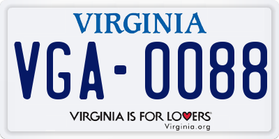VA license plate VGA0088
