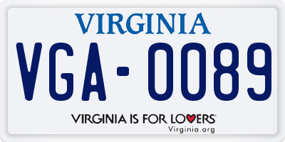 VA license plate VGA0089