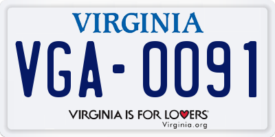 VA license plate VGA0091