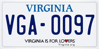 VA license plate VGA0097