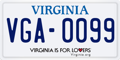 VA license plate VGA0099