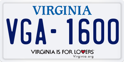 VA license plate VGA1600