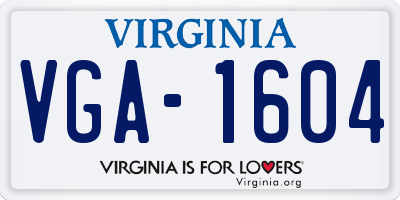 VA license plate VGA1604