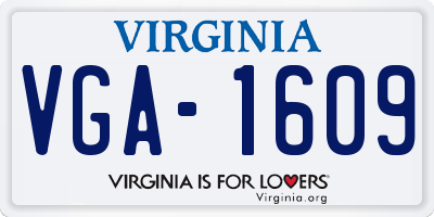 VA license plate VGA1609