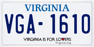 VA license plate VGA1610