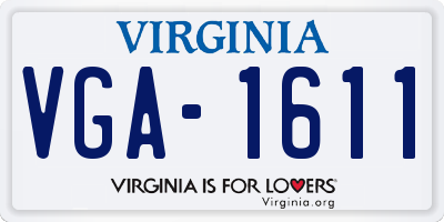 VA license plate VGA1611