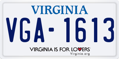 VA license plate VGA1613