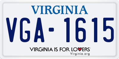 VA license plate VGA1615